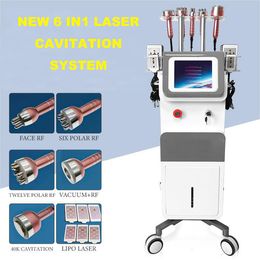 OEM/ODM 6 In 1 40k RF Body Cavitation Lipo Laser Vacuum Ultrasonic Radio Frequency Body Shaper Slimming Lipo Laser Fat Removal Body Slimming Machine