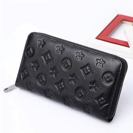 Fashion Black empreinte women clutch lady ladies long wallet pu leather single zipper wallets classical corn purse card holder 600251T