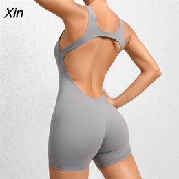 Yoga Outfit Yoga Outfit Rompers Seamless Jumpsuit Square Neck Sleevess Bodycon Backless Bodysuit Exercise Workout Romper Overalls 230907