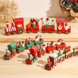 Christmas Decorations WoodenPlastic Train Ornament Merry Decoration For Home Xmas Gifts Noel Natal Navidad Year 2024 230908