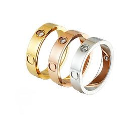 brand luxury designer stainless steel band love rings fashion party Jewellery 18K rose gold men women lovers wedding promise ring gi293R