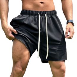 Running Shorts Sport Loose Men Summer Gym Fitness Bodybuilding Solid Black Bermuda Male Training Workout Sportswear Bottoms