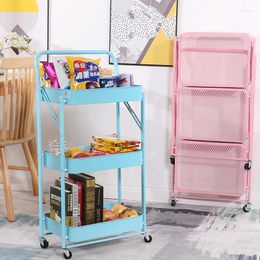 Kitchen Storage Aoliviya Sh Iron Trolley Rack Installation-Free Multi-Layer Folding Organising Beauty Salon Floor Mobile Storag