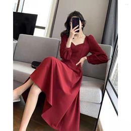 Casual Dresses Long Sleeves Dress Spring Autumn V-neck Woman Clothes For Womens 2023 Evening Party Women Beach Outfits