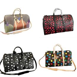 Keep 45 all Speedy Travel Bag Luggage X Yayoi Kusama Mens Women Designer Bag PSYCHEDELIC PAINTED Large Capacity Shoulder Bags Cros261O