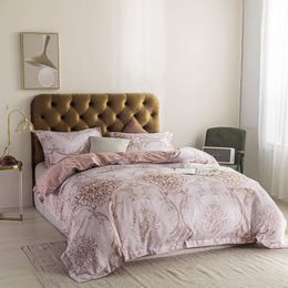 Bedding sets Simple Opulence 3Pcs Double Bed Linens Bedding Set Reversible Floral King Size Pillowcase Duvet Cover Comforter Bed Sheet Sets 230908