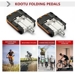 Bike Pedals KOOTU Bicycle Foldable Anti Skid Universal Aluminium 9 16 Pedal for Mountain Folding Road 230907