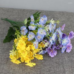 Decorative Flowers 25 Heads Artificial Silks Orchid For Decorations Fake Fower Wedding Table Room Party DIY Wall Big Violet Bouquet Decor