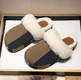 Designers Slippers Slides Sandals Girl Flip Flop Slipper winter Slide Women Ladies Wool Fur Fluffy Furry Warm Letters Comfortable Fuzzy size36-42 B652