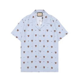2023 Spring Summer Bowling Shirts Mens Fashion Flower Tiger Print Shirts Casual Button Down Short Sleeve Hawaiian Shirt Suits Beac2214