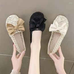 Sandals Women's Summer Baotou Lace Soft Sole Non Slip Breathable Lovely Bow Cover Foot Pregnant Fisherman's Shoe