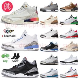 3s Shoes Basketball Jumpman Shoe 3 UNC Black Cement J Balvin Cool Grey Palomino Lucky Green White Cement Reimagined Fragment Hide N Sneak Trainers Sneakers Size 36-47