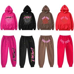 Hoodie rosa jovem bandido sp5der agasalho 555555 masculino feminino web jaqueta moletom 555 spider8