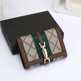 Luxury Mens Wallet Stripe Designer Purse For Women Jackie 1961 Mini Card Holder High Quality Coin Purses2865