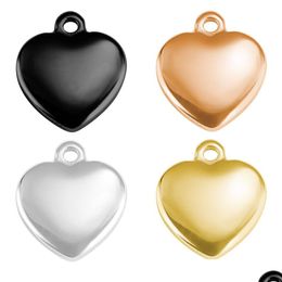 Pendant Necklaces 14Mm Peach Heart Diy Necklace Love Stainless Steel Fashion Accessories Without Chain Drop Delivery Jewelry Dhgarden Dhks8