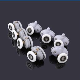 8pcs Butterfly Single Shower Door Rollers Runners Wheels Pulleys 23mm 25mmwheel 4Top And 4 Bottom Room Pulley Other Hardware195P