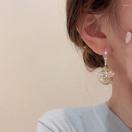 Dangle Earrings For Girls Stainless Steel Jewelry Women 2023 Luxury Brands Pearl Earring Rings Trend Vintage Decor