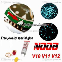 N V10 V11 V12 Watch 116610 126610 114060 Black Blue Green Ceramic Bezel Accessories Chrono luminous Beads Glue For Gifts And jewel2289