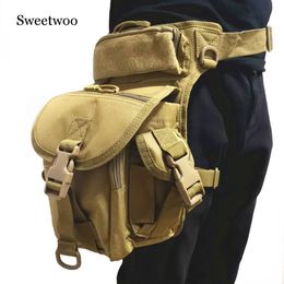 Outdoor Bags Military Tactical Drop Leg Bag Tool Fanny Thigh Pack Hunting Waist Motorcycle Riding Men 1000D Packs 230907