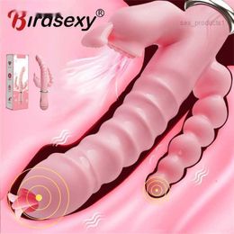 massager massagerAdult 3 In 1 Dildo Rabbit Vibrator Waterproof USB Magnetic Rechargeable Anal Clit Sex Toys for Women Couples ShopKHAU