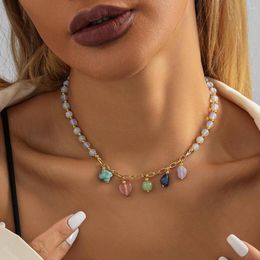 Choker Vintage Temperament Personality Irregular Natural Stone Pendant Necklace Love Women Ladies Geometric Jewellery 2023