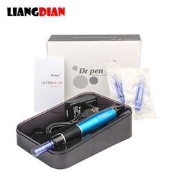 Tattoo Machine Dr pen Ultima A1 Wireless Derma Pen For Meso Microneedle Therapy Eyebrow Makeup AMTS With 2pcs Cartridges Needles Drpen 230907