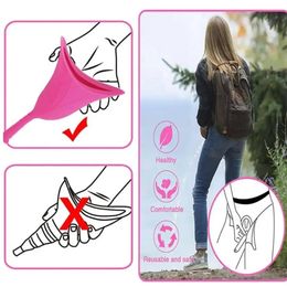 Female Travel Emergency Lady Standing Soft Silicone Urinal Collapsible Portable Funnel Urinal Girl Woman Mobile Toilet Urination