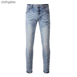 American Amiirii Purple Jeans Mens Brand Fashion Jean 2023 Demin Light Blue