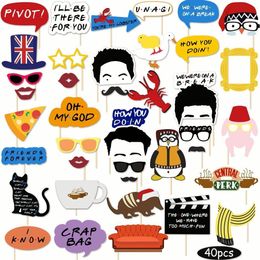 Other Event Party Supplies 40 Pcs Friends Themed Po Booth Props Friends TV Show Birthday Party Supplies Graduation Bachelorette Party Decorations 230907