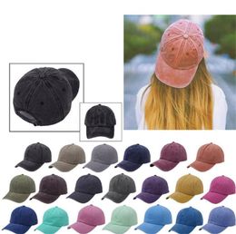 Washing Solid Colours Hat Peaked Cap Unisex Vintage Baseball Caps Classic Outdoor Sun Travel Fashion Party Hats 20 Colour DB979