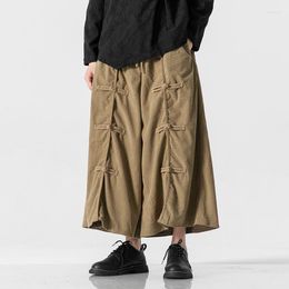 Men's Pants Harajuku Style For Men Baggy Wide Leg Casual Harem Mens Streetwear Button Ankle-Length Sweatpants Big Size 5XL