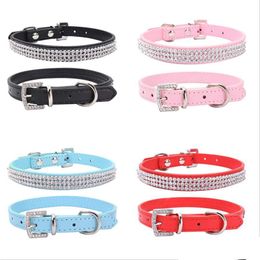 Dog Collars Leashes Pure Rhinestone Diamante Trendy Pets Fashion Pu Leather Jewellery Pet Collar Puppy Necklace Ps1585 Drop Delivery Hom Dhh9G