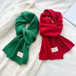 Scarves Solid Wool Soft Knitted Warm Scarf Women Skinny Woollen Yarn Korea Style Fashion Travel Casual Foulard Wraps Bufanda Echarpe 2023 230908