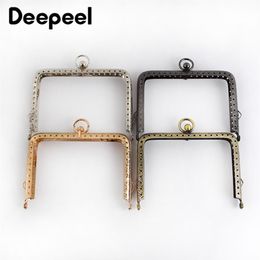 10pcs Deepeel 11 13CM Embossed Metal Square Bag Handles Sewing Brackets Purse Frame Kiss Clasp Luggage Hardware DIY Accessory 2203231N