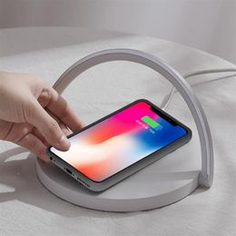 Wireless Charger Table Lamp Mobile Phone Charging Holder Night Light Pad Phone Stand222J