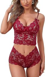 Sexy Pyjamas YGNYQJ Women's Underwear Lace Doll Dress Suspended Sleepwear Hanging Neck Teddy V-neck PajamasLF230908