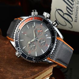 2021 New style Six stitches luxury mens watches All dial work Quartz Watch high quality Top Brand chronograph clock Rubber belt me245S
