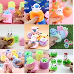 Squishy Carrot Rabbit Squeeze Balls Radish Rabbit Stress Fidget Toys Pop Up Squishy Rabbit in Carrot Miniature Sensory Toys