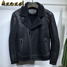 Men's Leather Faux Plus SIze 6XL Winter Mans Fur Shearling Jacket and Coats Brand Mens Clothes Vintage Old Fashion Overcoats Streetwear 230908