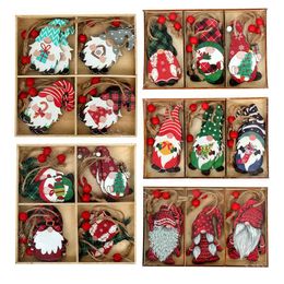 Christmas Decorations Gnome Wooden Pendant Merry For Home Cristmas Ornament Xmas Gift Navidad Happy Year 2024 230907