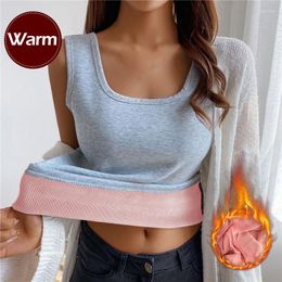 Camisoles & Tanks Women Plus Velvet Warm Autumn Winter Seamless Solid Colour Comfortable Long Top Elastic Body Sculpting Vests