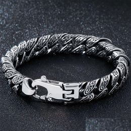 Bangle Massive Heavy Stainless Steel Bracelet For Men Mens Link Chain Bracelets Metal Bangles Armband Hand Jewellery Gifts Boyfriend Dro Dh5Xz