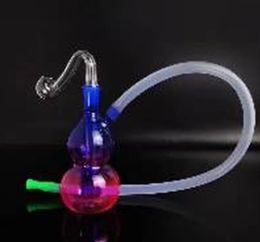 Colored gourd shape Tube Hookahs Oil Dab Rig Stereo Glass Water Pipes Thick Glass Bongs