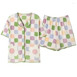 Women's Sleepwear Cotton Korean Pajamas Set For Women Summer 2023 Pijama Mori Print Pyjamas Female Woman 2 Piece Cute Loungewear