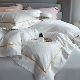 Bedding sets 1000TC Egyptian Cotton Sets Luxury Jacquard Duvet Cover Flat sheet Pillowcase 230907