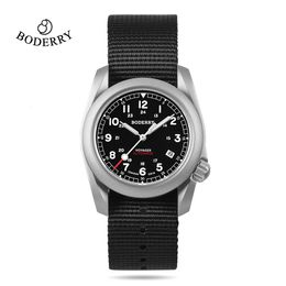 Wristwatches BODERRY Men's Field Watches Automatic Mechanical Top Brand Dive Wristwatch 100M Waterproof Clock Military Watch for Men 230907