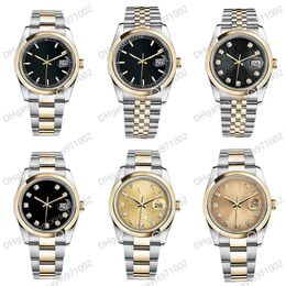 Luxury Unisex Watch 2813 Automatic Mechanical 116203 Black Men's Watch 36mm Diamond Dial Sapphire Glass Ladies Watches Stainl300h