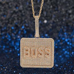 Custom Name Block Sqaure Letters Pendant Necklace For Men Women Gifts Cubic Zirconia Necklace Hip Hop Jewelry258D