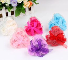 12 Boxes 6pcs Pink Decorative Rose Bud Petal Soap Flower Wedding Favor in Heartshaped Box2209997 ZZ