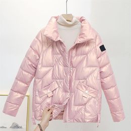 2023 Casual down cotton-padded coat fashion women's Korean version short loose long-sleeved stand collar coat women's co2415